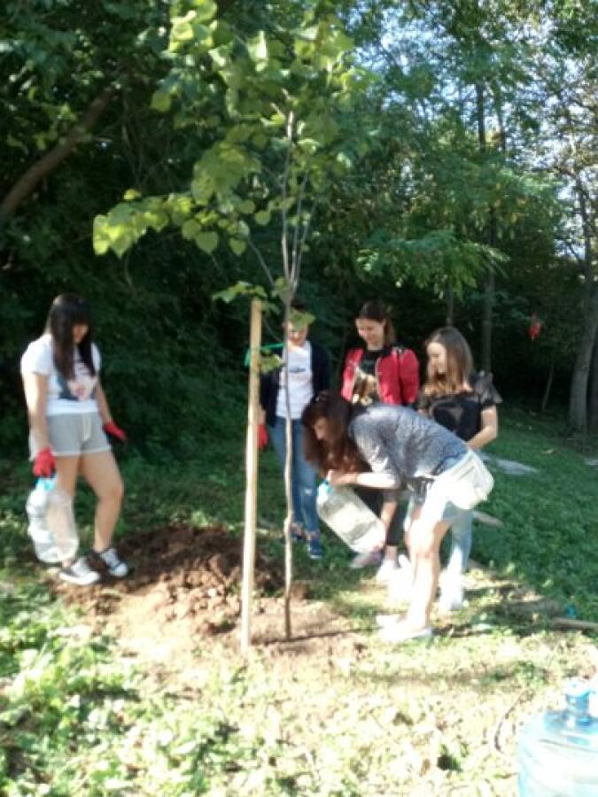 Ученици засаждаха дръвчета в парк Ксилифор по национален проект „Бъдещето на планетата“
